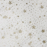 Organza Estrelas Douradas Branca - Ribes y Casals