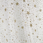 Organza Estrelas Douradas Branca - Ribes y Casals