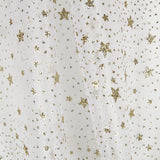 Organza Estrelas Douradas Branca - Ribes y Casals