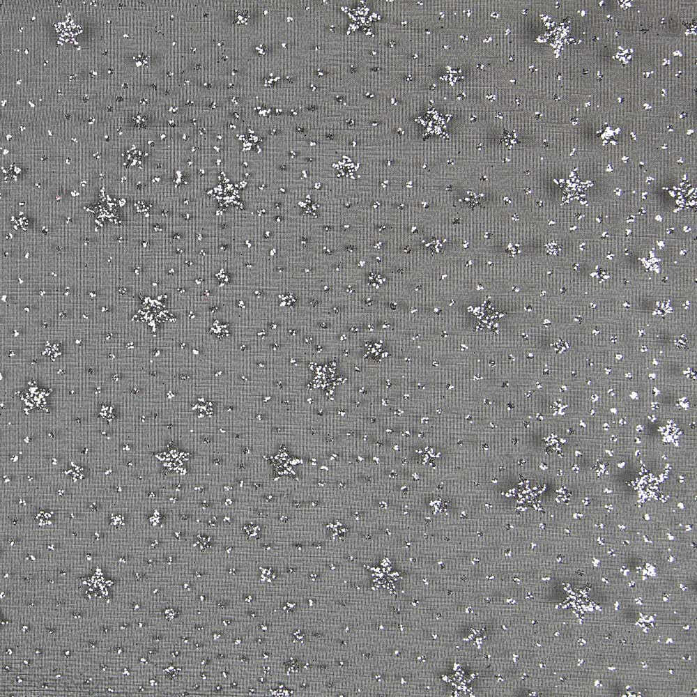 Organza Estrela Preta Prata - Ribes y Casals