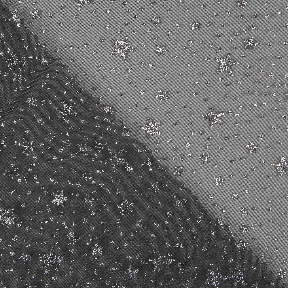 Organza Estrela Preta Prata - Ribes y Casals