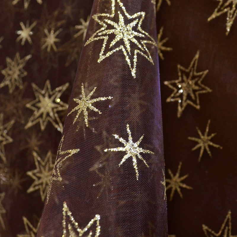 Organza Natalícia Estrelas Chocolate - Ribes y Casals