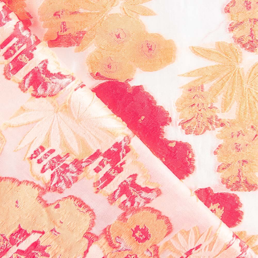 Retal Organza Brocada Corales 80x140 cm - Ribes y Casals