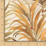 Loneta estampada com palmeiras tropicales em ocre - Ribes y Casals