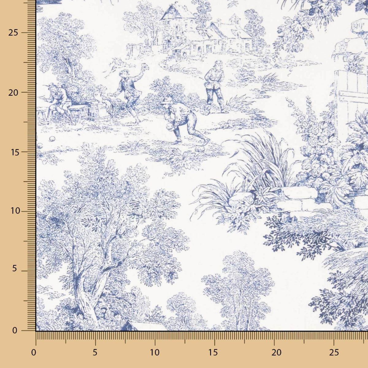 Panamá Hogar Estampado Toile de Jouy Azul - Ribes y Casals