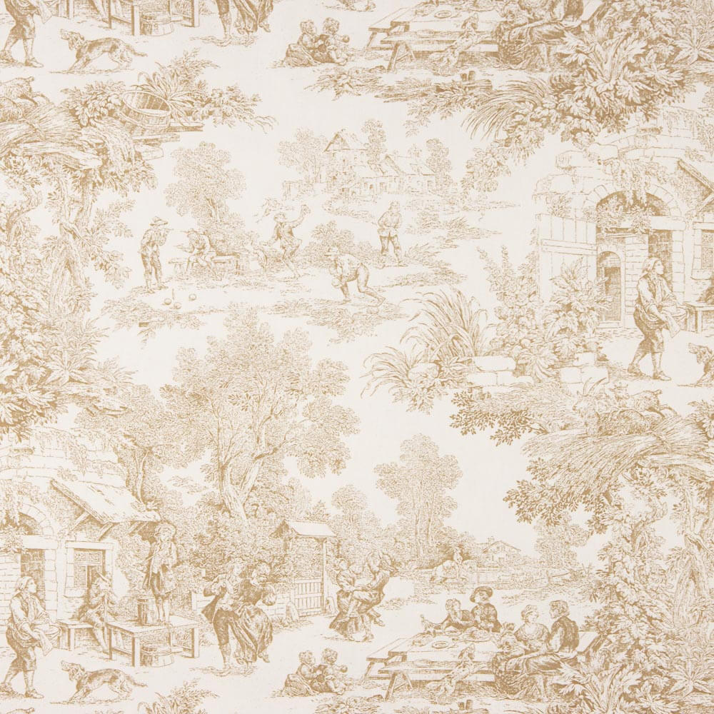 Panamá Hogar Estampado Toile de Jouy Beige - Ribes y Casals