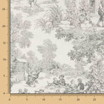 Panamá Hogar Estampado Toile de Jouy Gris - Ribes y Casals