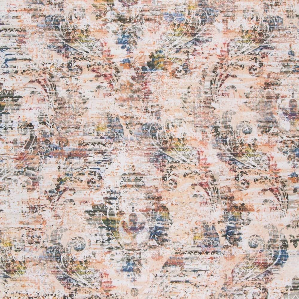 Tecido Lona Rosas Verde Água - Ribes y Casals