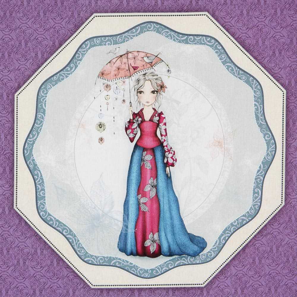 Painel Mirabelle Midnight Garden Lilás 61cm - Ribes y Casals