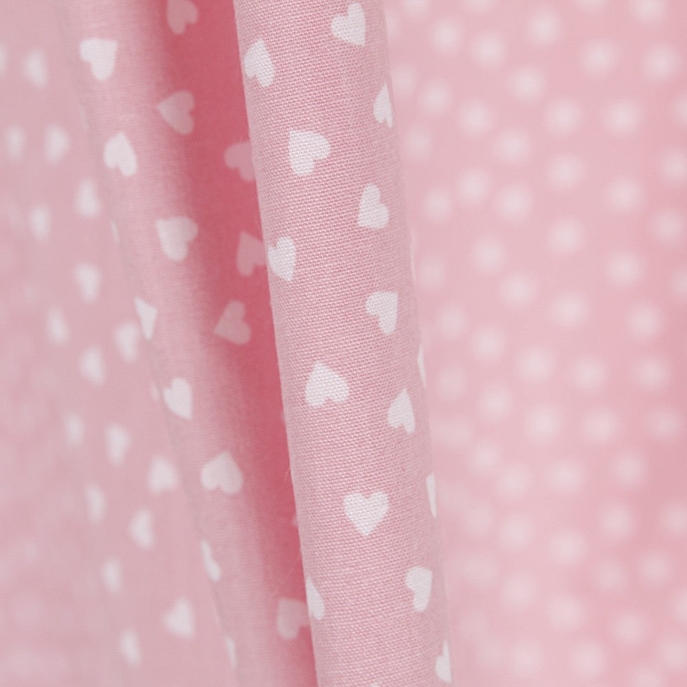 Tecido Patchwork Corações Rosa 3mm - Ribes y Casals