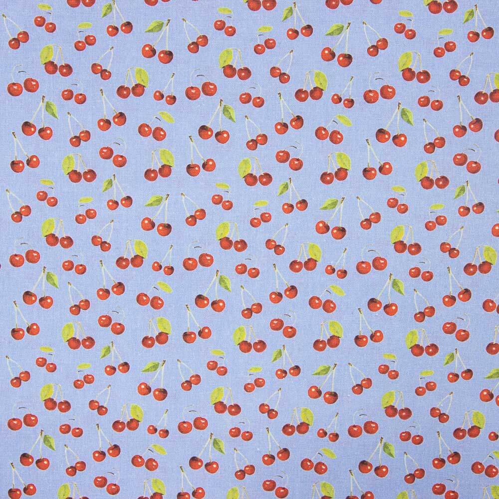Patchwork Algodón Cereza Azul Claro - Ribes y Casals