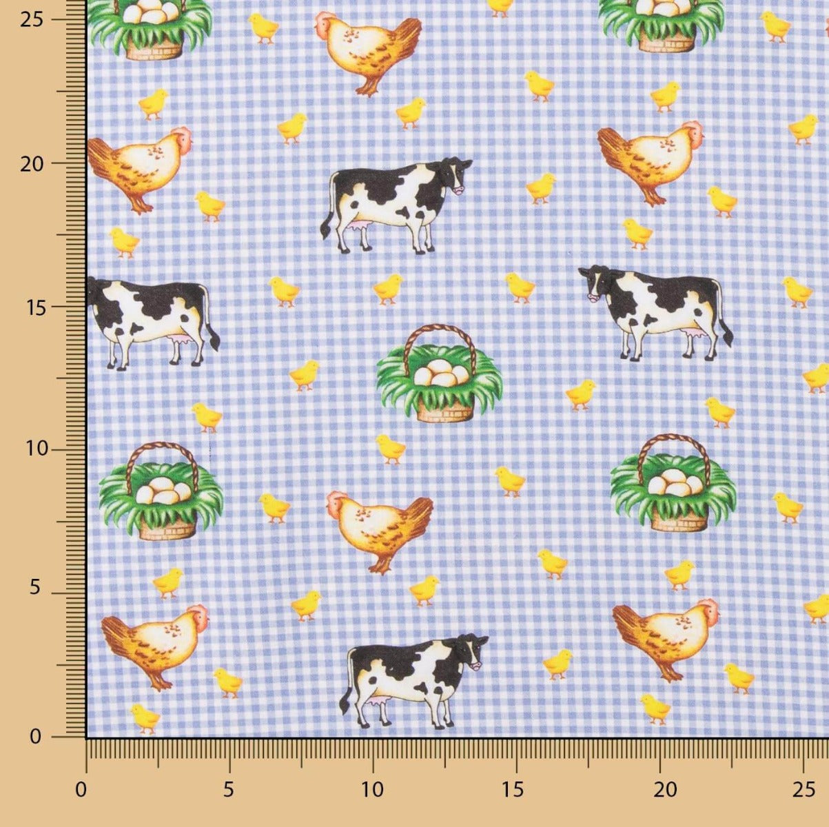 Patchwork Algodón Vichy Granja Claro - Ribes y Casals