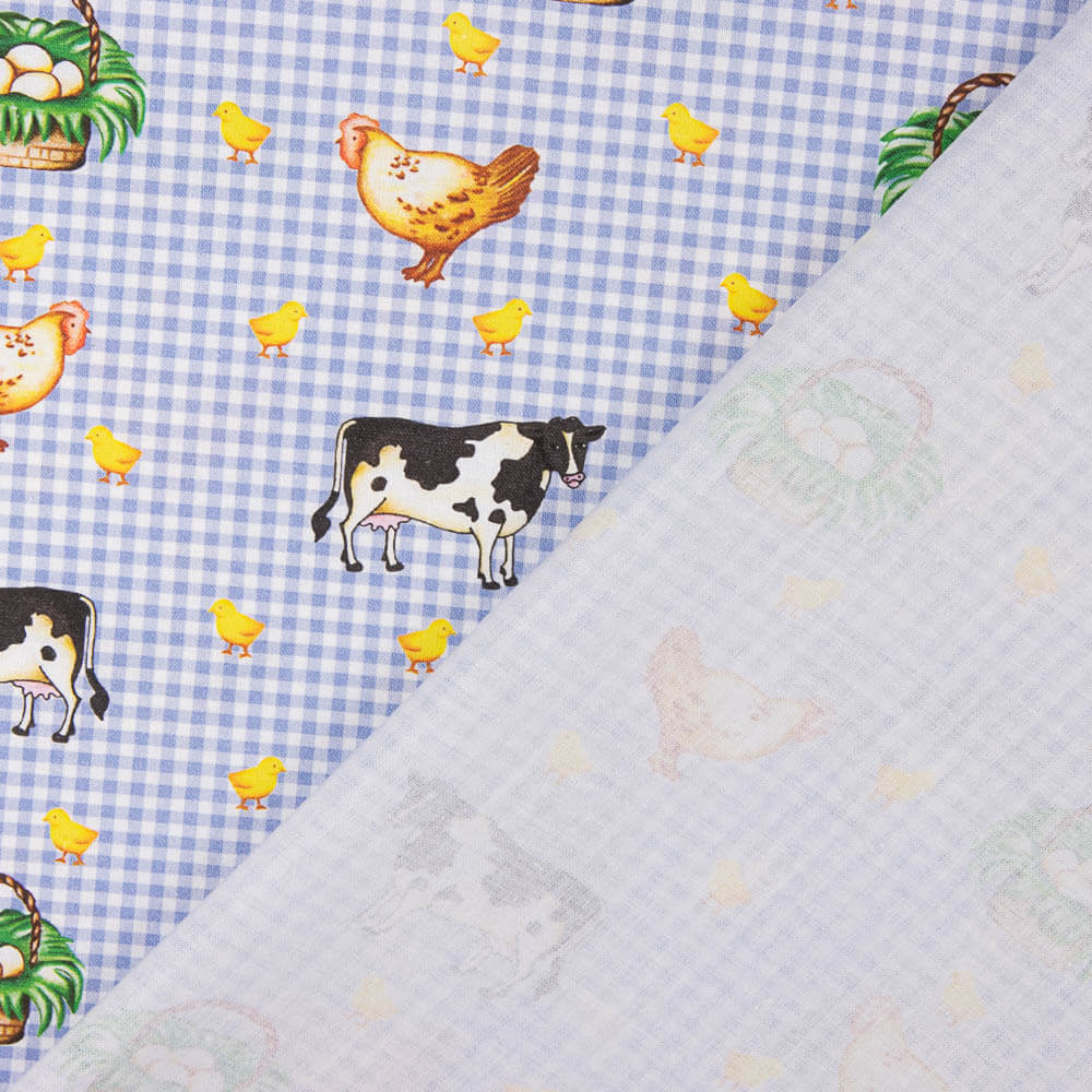 Patchwork Algodón Vichy Granja Claro - Ribes y Casals