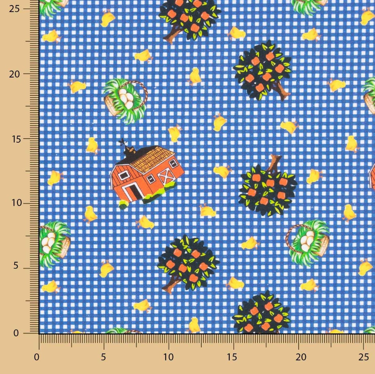 Patchwork Algodón Vichy Granja Oscuro - Ribes y Casals