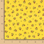 Percal Algodão Flores Coloridas sobre Amarelo - Ribes y Casals