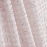 Algodão Percale infantil – Vichy rosa com estrelas - Ribes y Casals