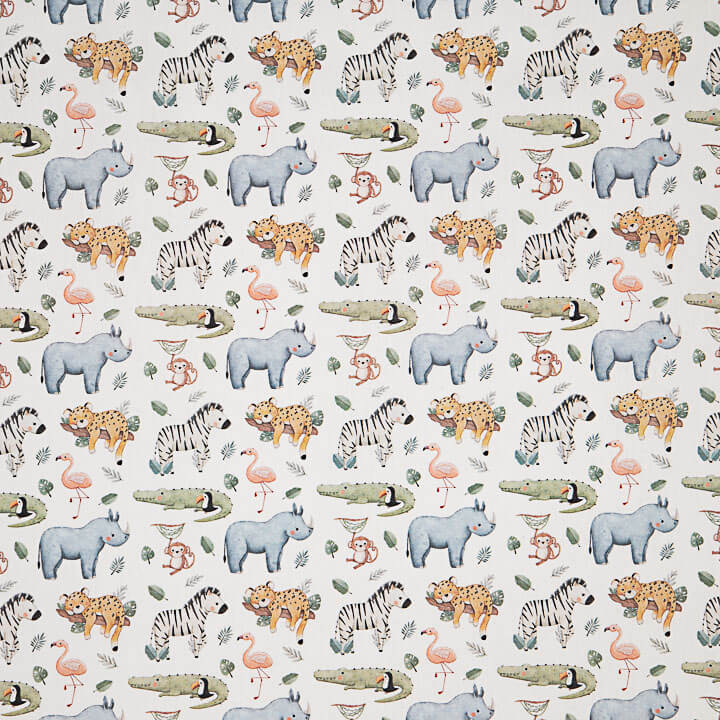 Percal estampado «Safari Selvagem» multicolor - Ribes y Casals