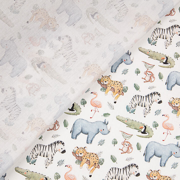 Percal estampado «Safari Selvagem» multicolor - Ribes y Casals
