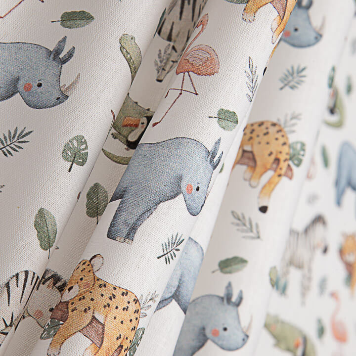 Percal estampado «Safari Selvagem» multicolor - Ribes y Casals