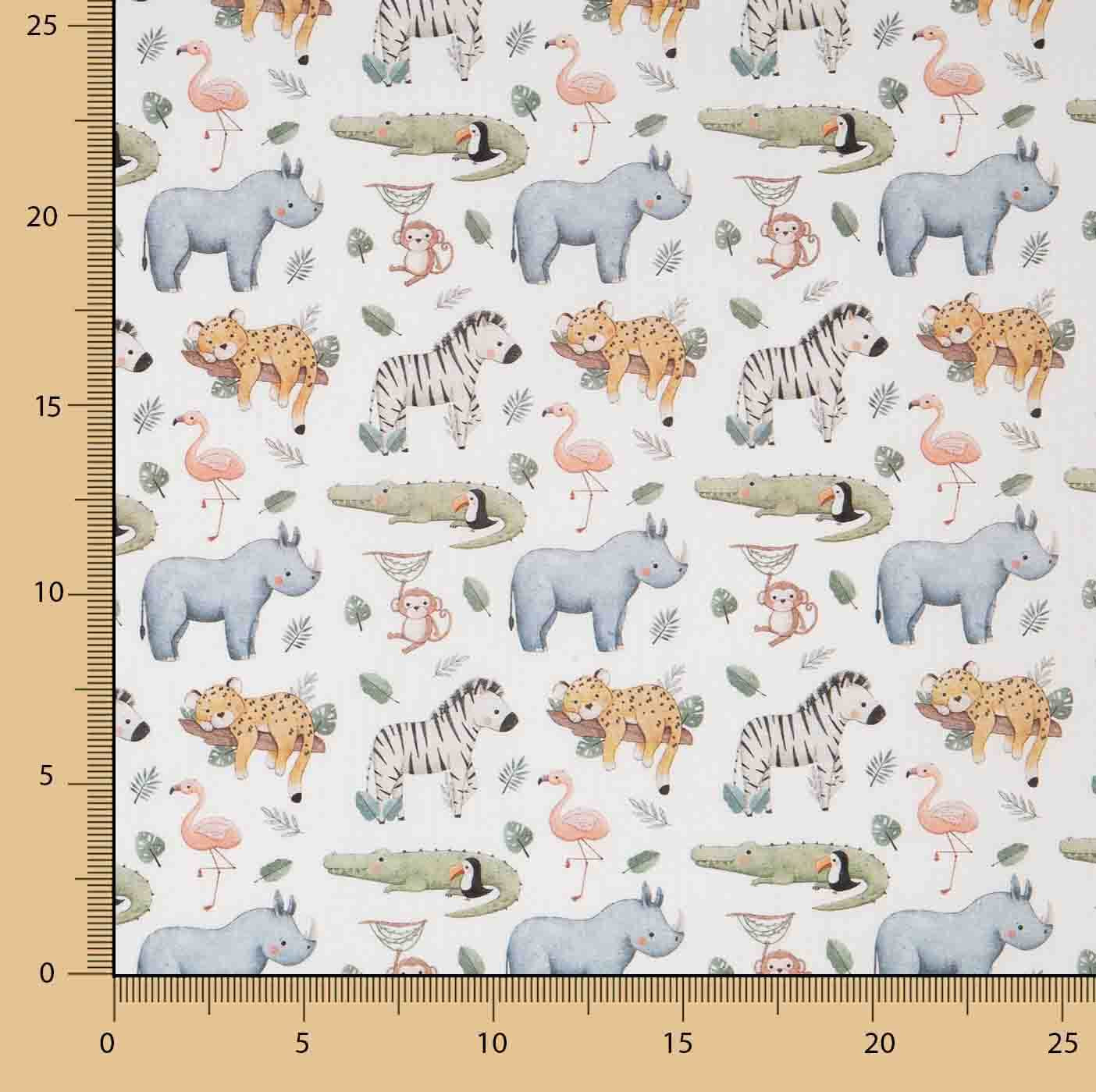 Percal estampado «Safari Selvagem» multicolor - Ribes y Casals