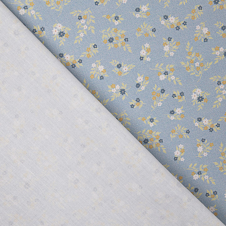 Percal estampado «Dulce Pradera Azul» - Ribes y Casals