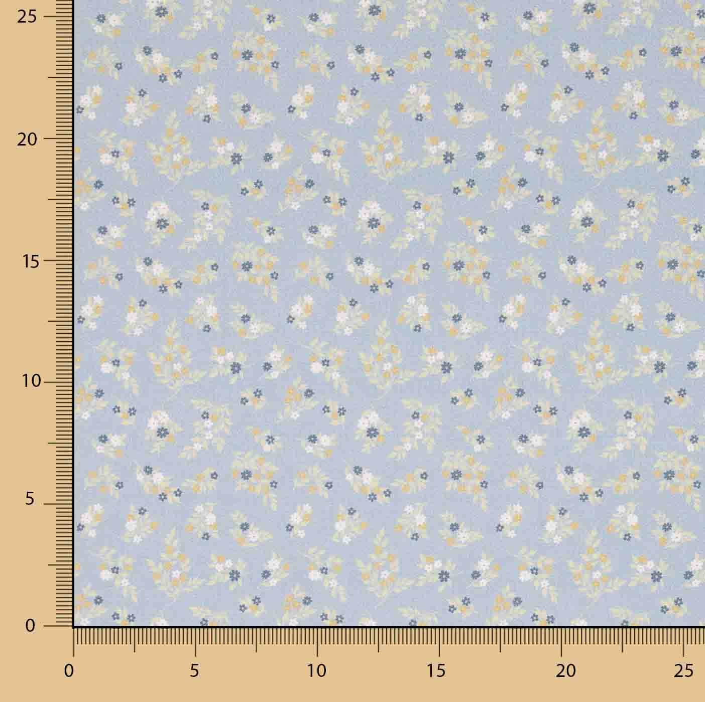 Percal estampado «Dulce Pradera Azul» - Ribes y Casals