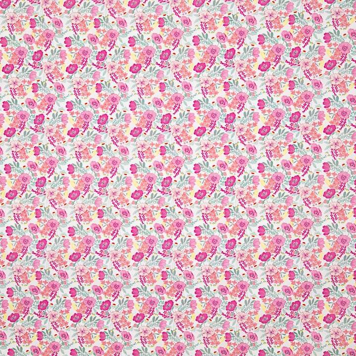 Percal estampado «Jardim de Rosas» Rosa - Ribes y Casals