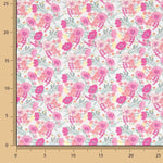 Percal estampado «Jardim de Rosas» Rosa - Ribes y Casals