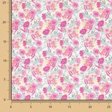 Percal estampado «Jardim de Rosas» Rosa - Ribes y Casals