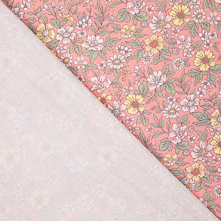 Percal estampado «Jardim Selvagem Coral» - Ribes y Casals