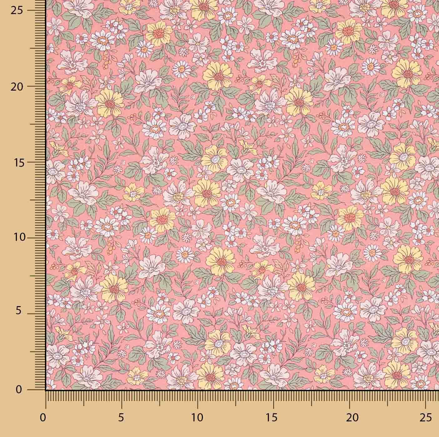 Percal estampado «Jardim Selvagem Coral» - Ribes y Casals