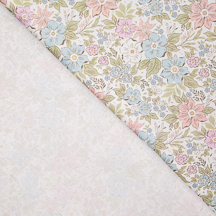 Percal estampado «Jardim Romântico» em tons pastel - Ribes y Casals