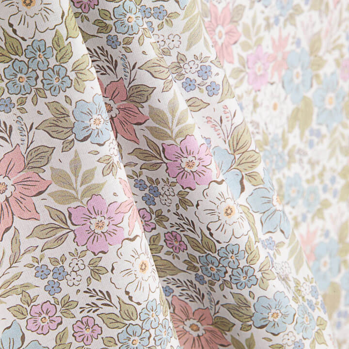 Percal estampado «Jardim Romântico» em tons pastel - Ribes y Casals