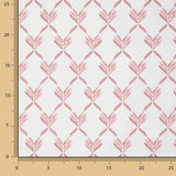 Percal estampado com folhas geométricas em coral - Ribes y Casals