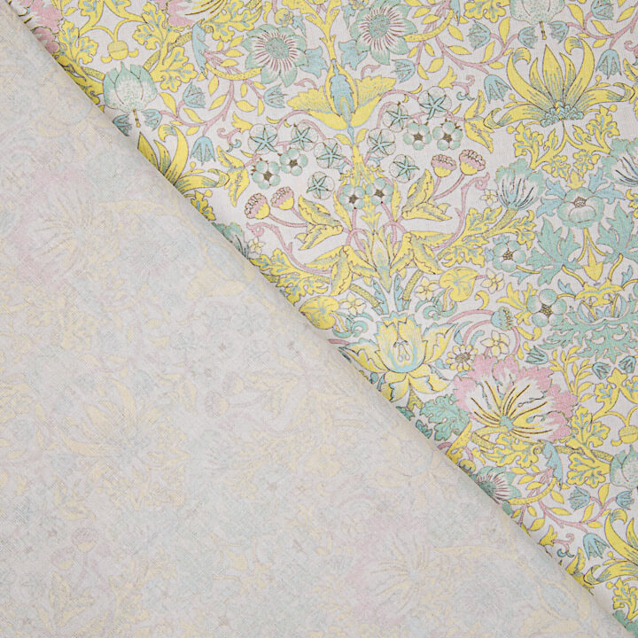 Percal estampado «Jardim de Versalhes» amarelo pastel - Ribes y Casals