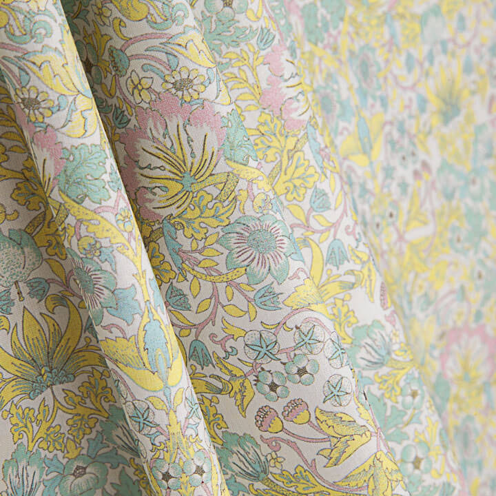 Percal estampado «Jardim de Versalhes» amarelo pastel - Ribes y Casals