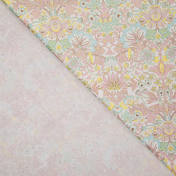 Percal estampado «Jardim de Versalhes» rosa pastel - Ribes y Casals