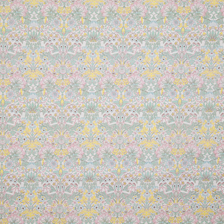 Percal estampado «Jardim de Versalhes», verde-água pastel - Ribes y Casals