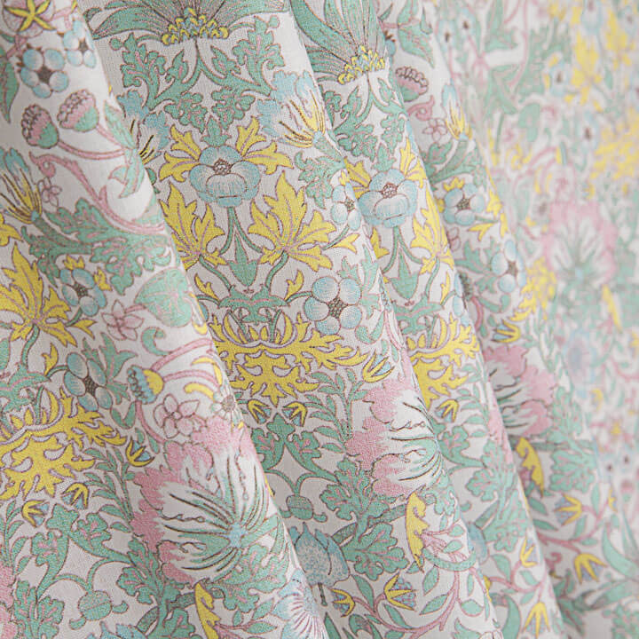 Percal estampado «Jardim de Versalhes», verde-água pastel - Ribes y Casals