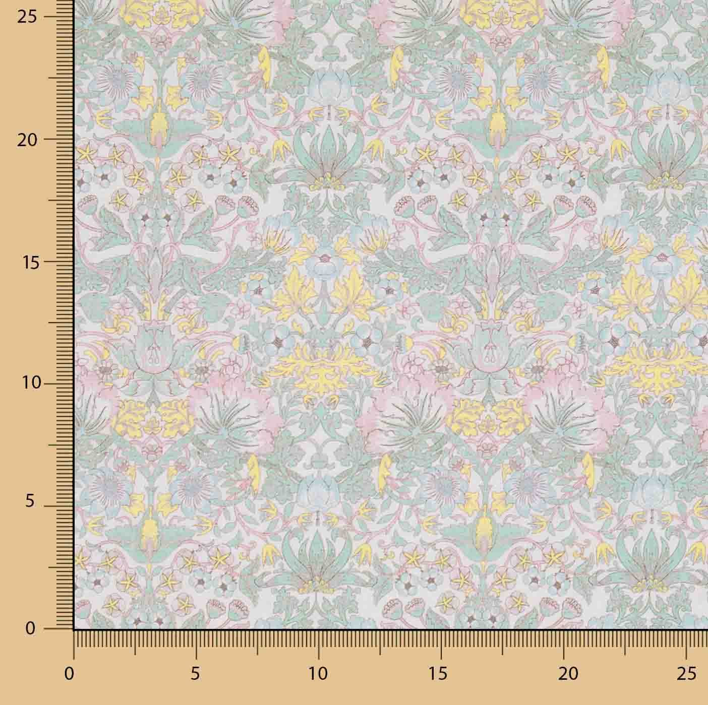Percal estampado «Jardim de Versalhes», verde-água pastel - Ribes y Casals