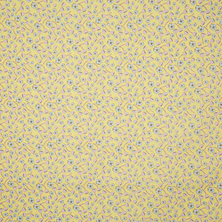 Percal estampado com motivos florais vintage amarelo - Ribes y Casals
