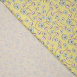 Percal estampado com motivos florais vintage amarelo - Ribes y Casals