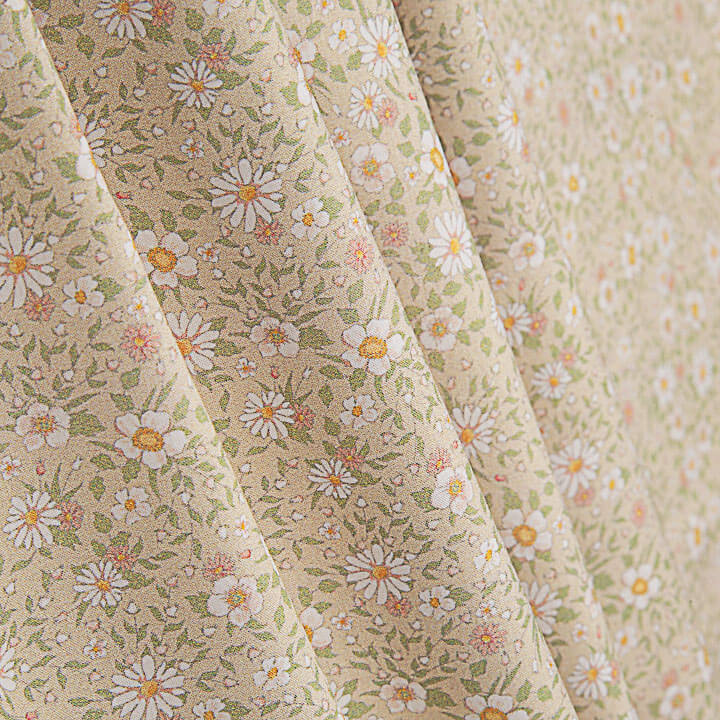 Percal estampado com margaridas da primavera, bege - Ribes y Casals