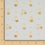 Percal estampado com abelhinhas fofas, bege - Ribes y Casals