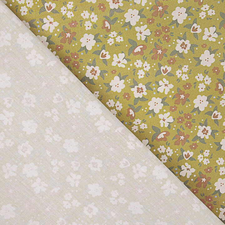 Percal estampado floral Mostaza - Ribes y Casals