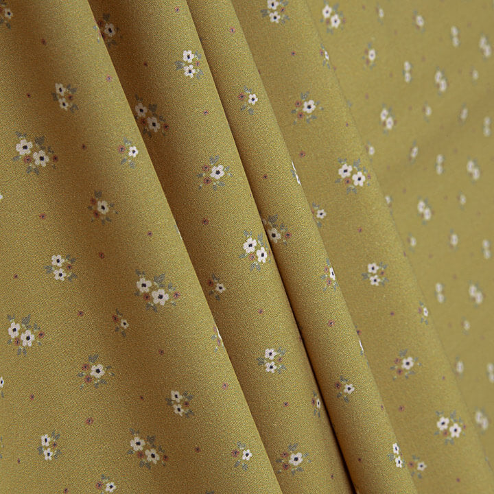 Percal estampado floral com mini-flores cor de mel - Ribes y Casals