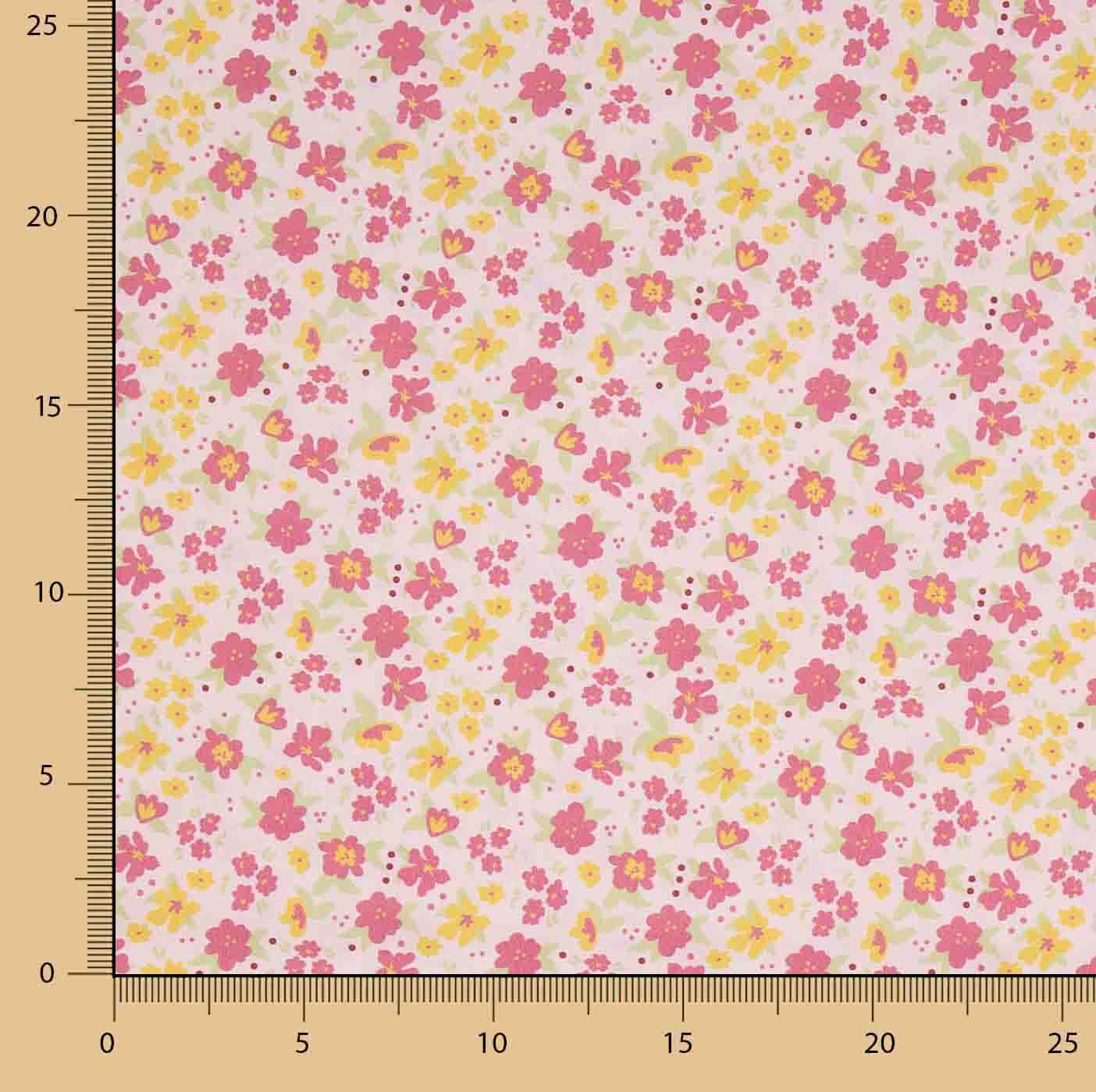Percal estampado Primavera Fúcsia - Ribes y Casals
