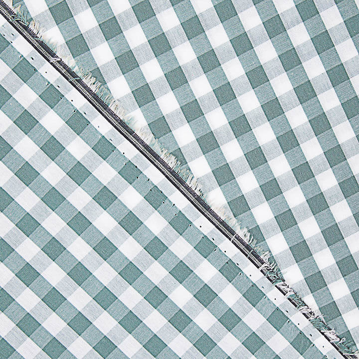 Percal estampado com xadrez vichy verde-água - Ribes y Casals