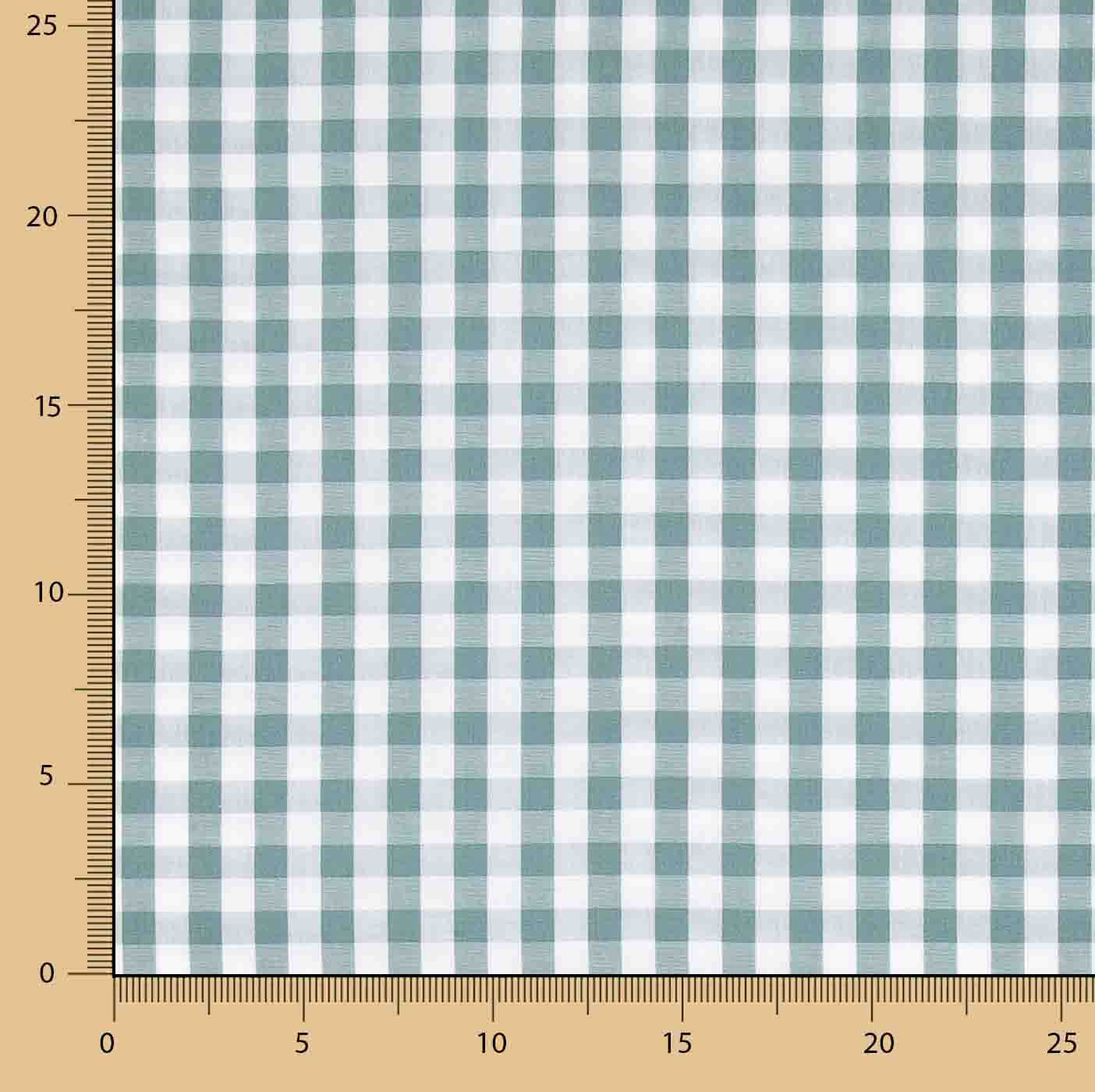 Percal estampado com xadrez vichy verde-água - Ribes y Casals