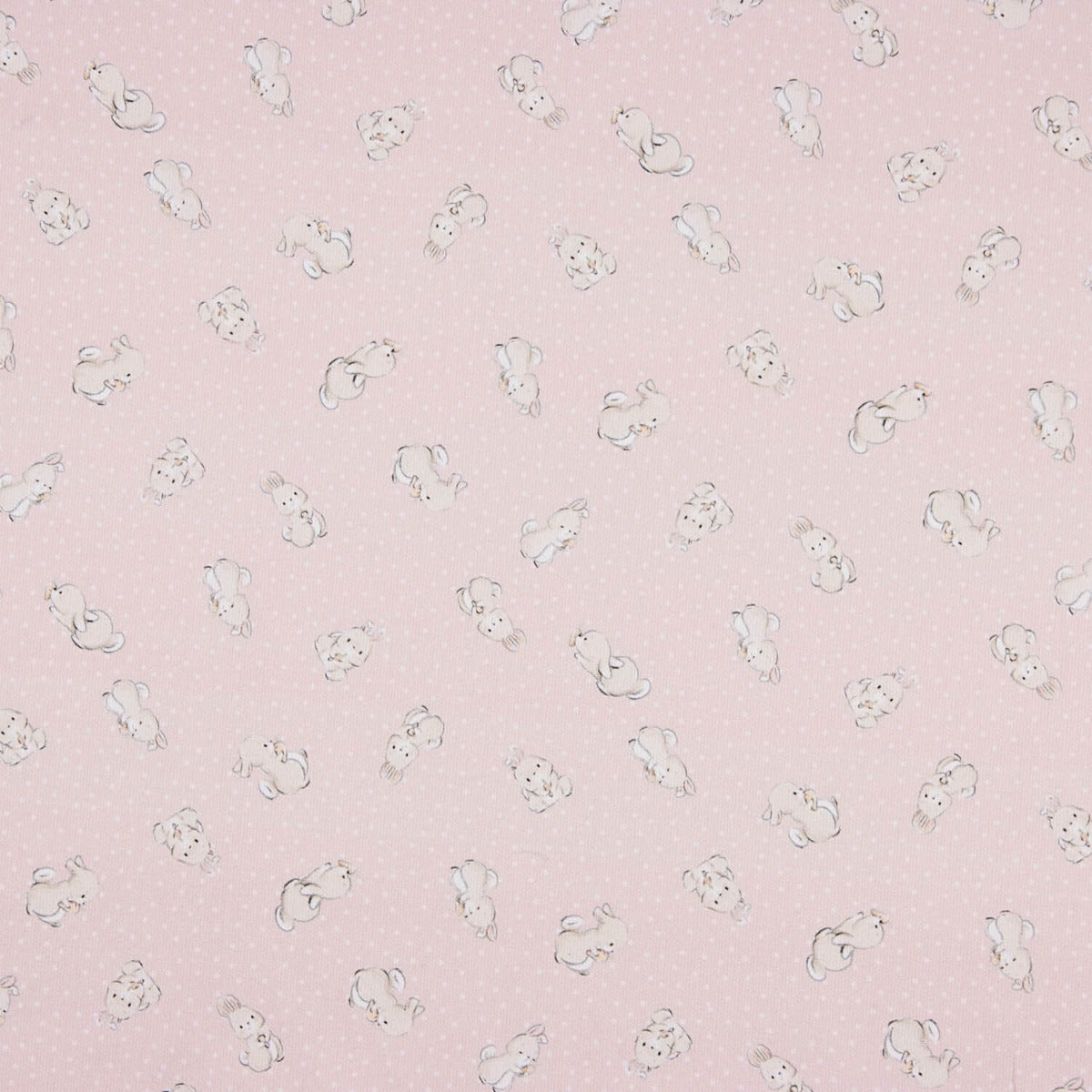 Piquet Algodão Coelhinhos Rosa Suave - Ribes y Casals